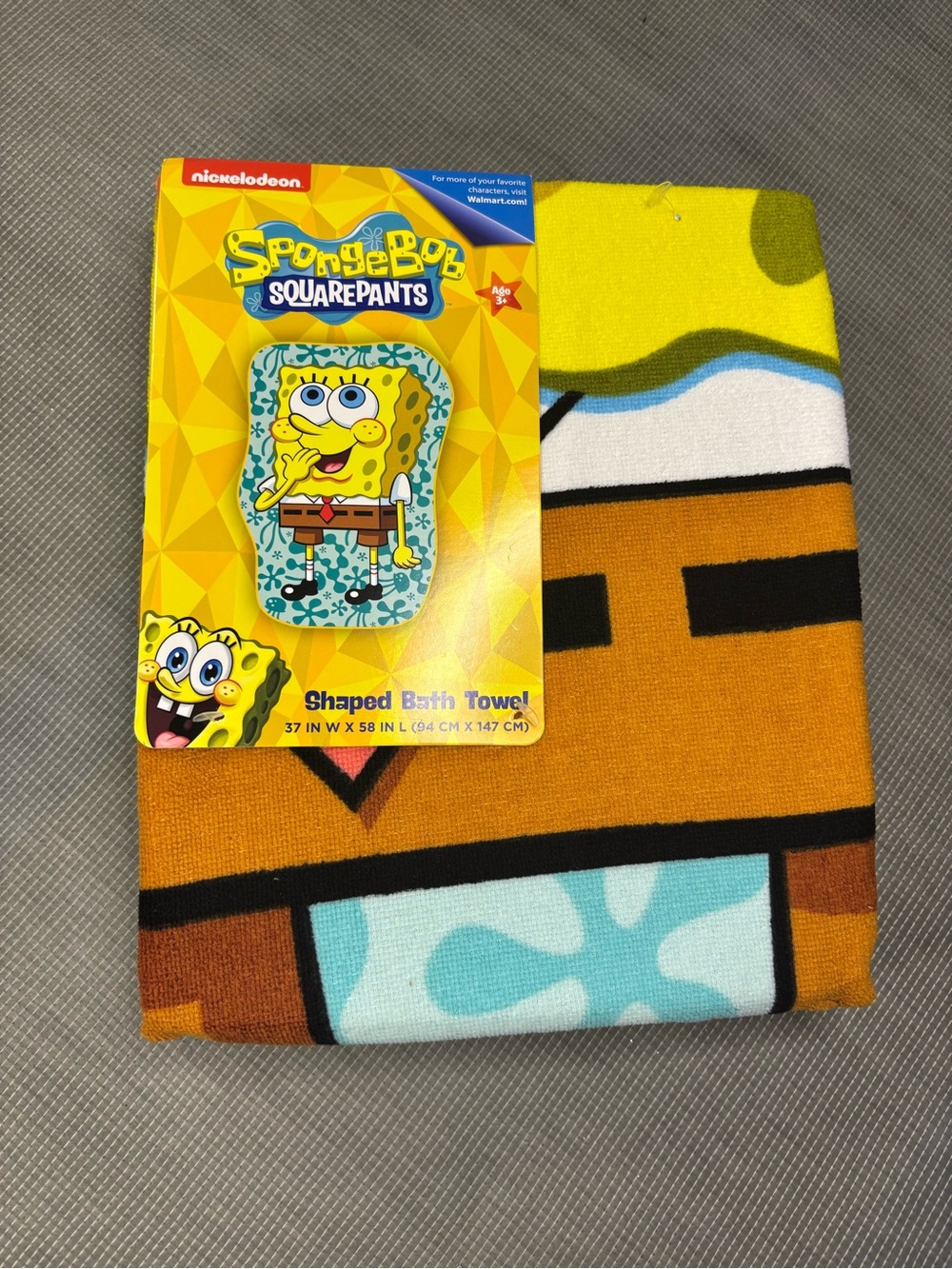 Nickelodeon SpongeBob beach towel kids unisex Yellow/Blue/Orange/Brown/Black New